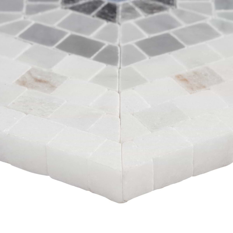 Ako 6" Hexagon Marble Micro Mosaic Tile, Grigio Gray
