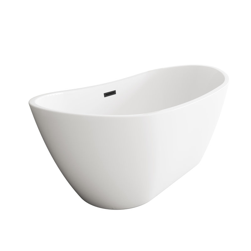 Amadou 72'' x 31.5'' Soaking Acrylic Bathtub, Matte Black