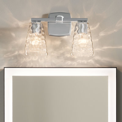 Éclairage pour salle de bain 2 lumières 14,25 po avec verre d'eau