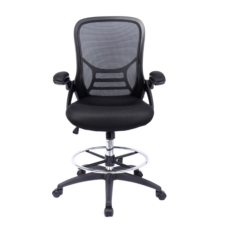 Inbox Zero Flip Top Ergonomic Mesh Drafting Swivel Desk Chair