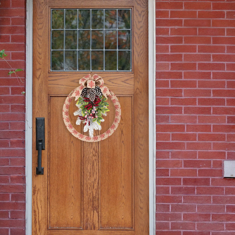 Faux Mixed Assortment Burlap 18'' Wreath