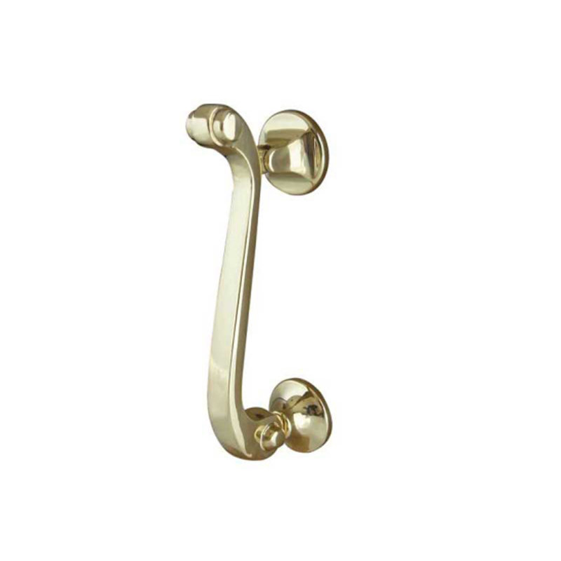Scroll Door Knocker, Polished Brass