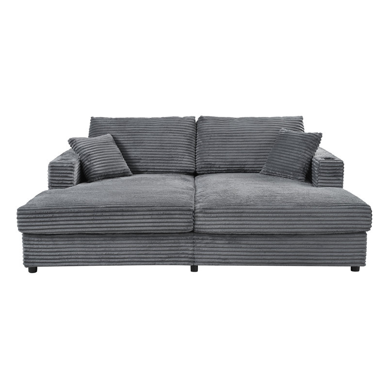Canapé-lit 86,5 po, Gris foncé
