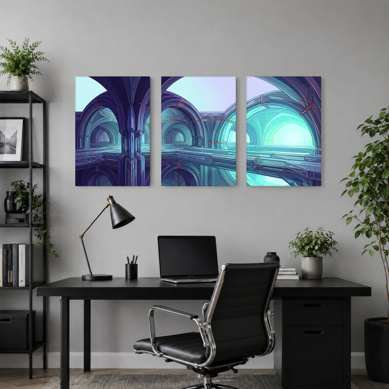 Ensemble d'art mural sur toile couloir Futuristic, 24"H x 16"W x 3pcs
