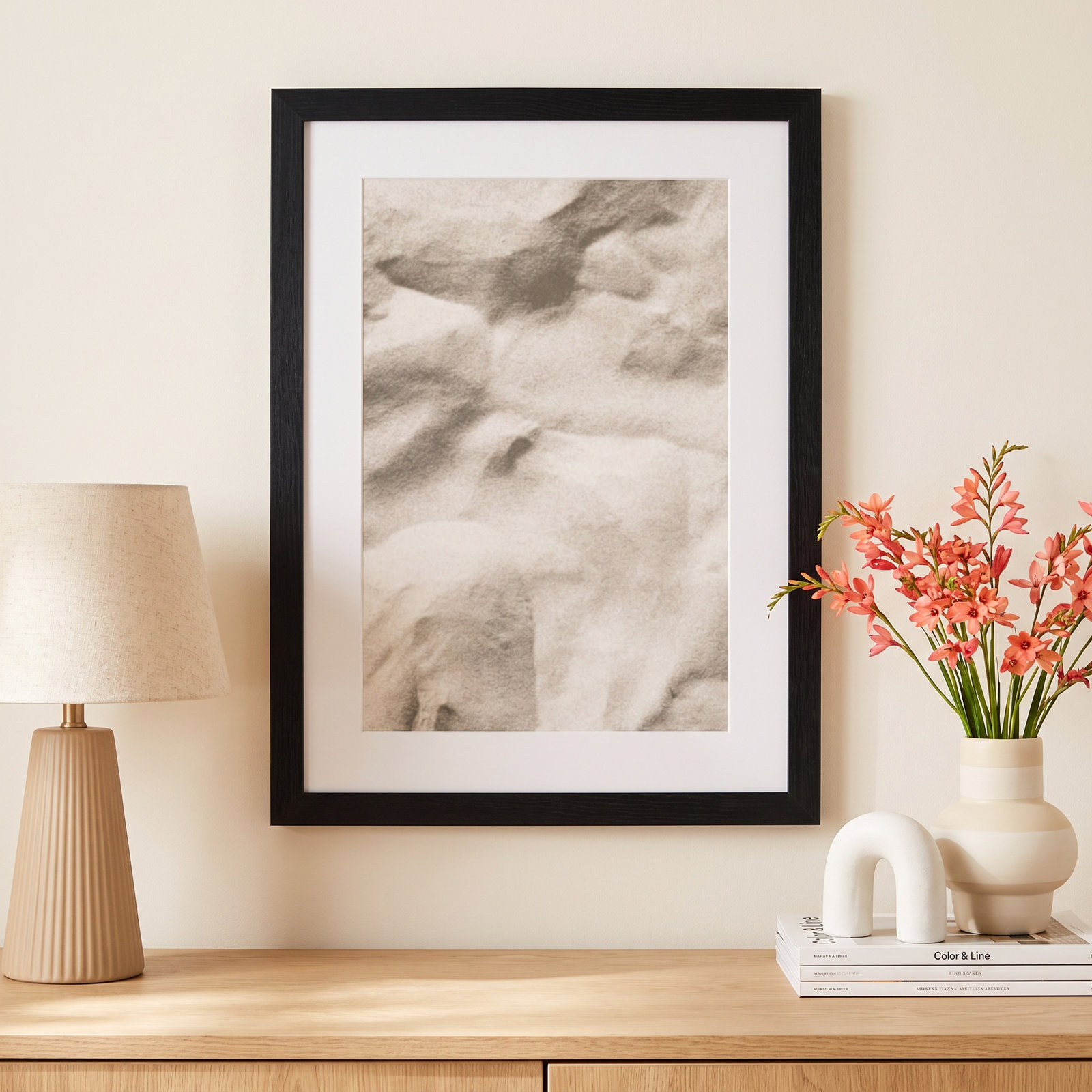 Beach 001 Photo Print, 17" H x 13" W x 1" D, Black