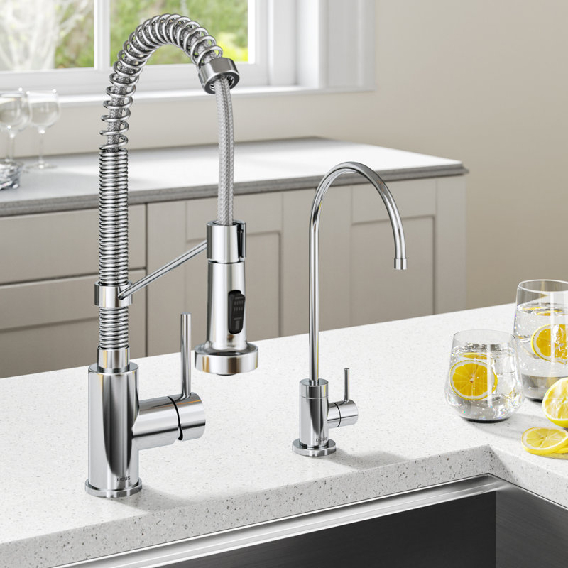 KRAUS Bolden Commercial Style 2-Function Single Handle Pull Down Kitchen Faucet, Matte Black