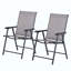 Ensemble de 2 chaises de patio pliantes, chaises de patio extérieures empilables avec accoudoirs pour la pelouse, le camping, la salle à manger, la plage, la structure en métal, sans assemblage