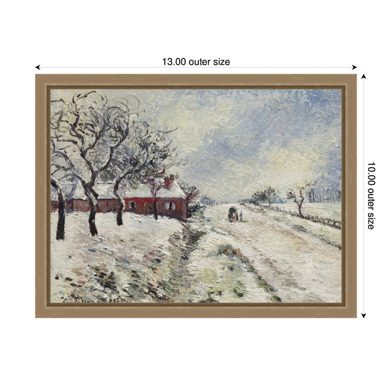 Route enneigée avec maison, par Camille Pissarro, impression sur toile encadrée