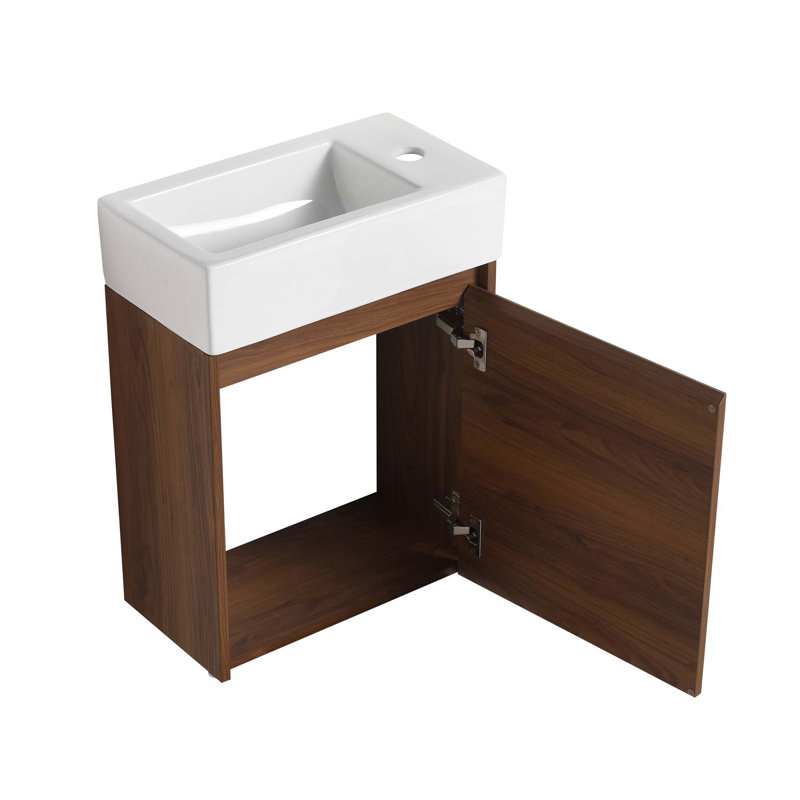 Petit meuble-lavabo flottant avec lavabo simple, convenant à une petite salle de bain