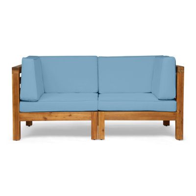 Slaytonvilley 60.5" Wide Outdoor Loveseat with Cushions by Millwood Pines
