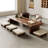 Nut-brown Solid Wood Rectangular Coffee Table-108974042