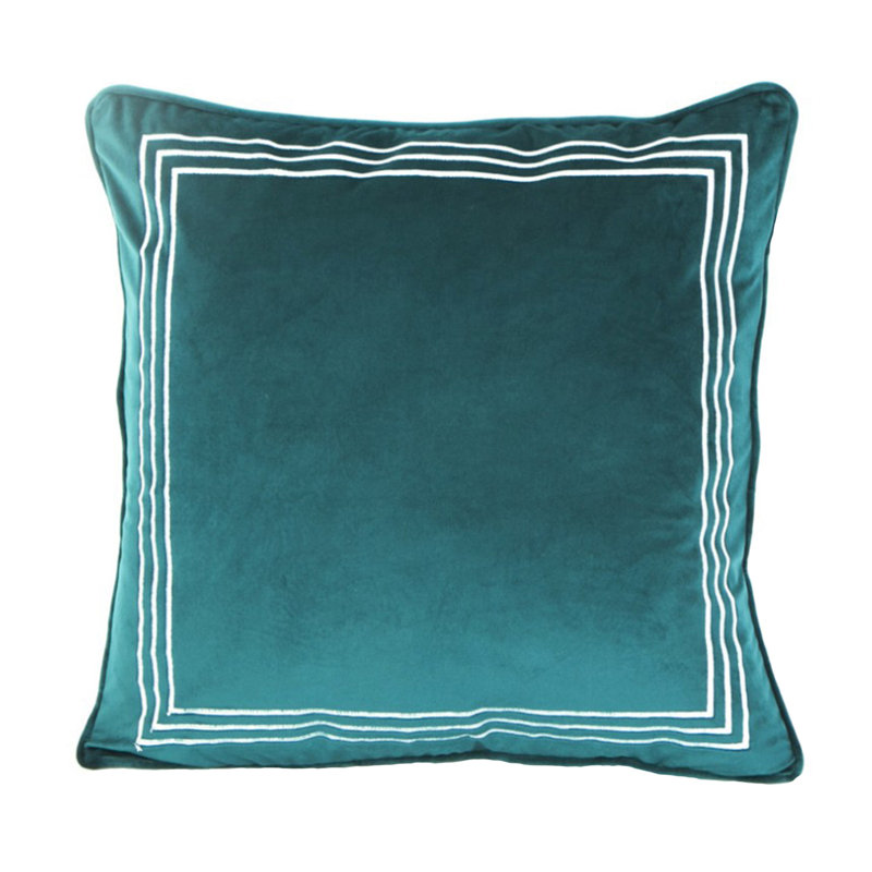 (Covers Only) Set of 2  Square Velvet Pillow Covers, Green