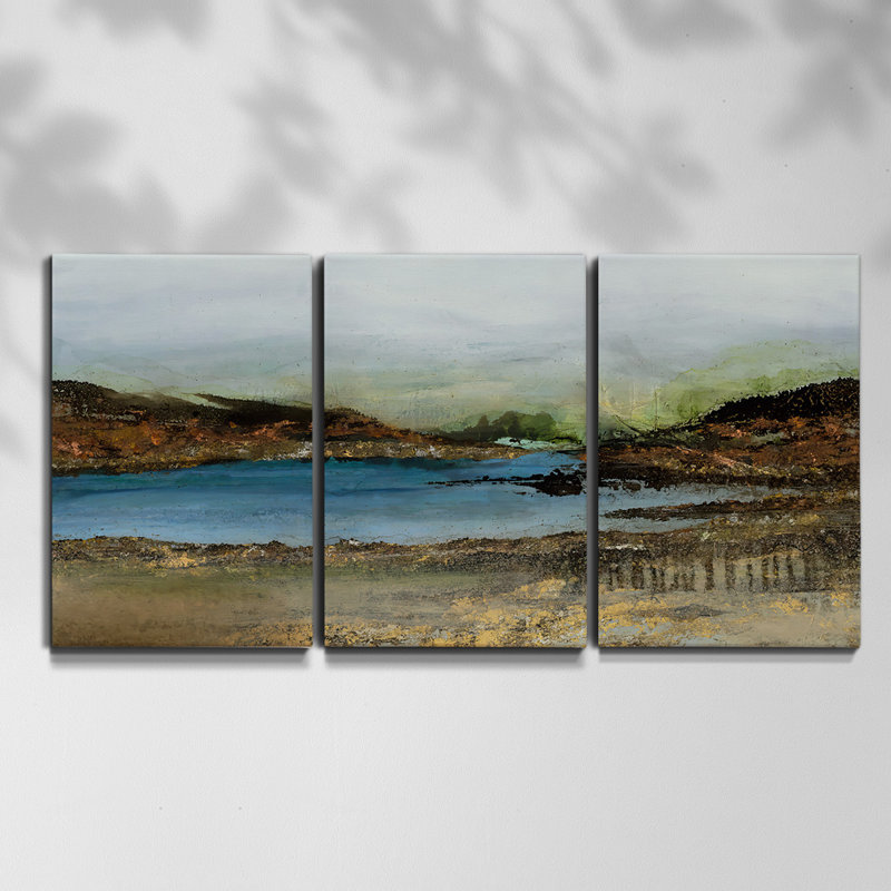 Watery Lowlands II - Toile encadrée à pièces multiples, H 48 po x l 96 po x P 2 po
