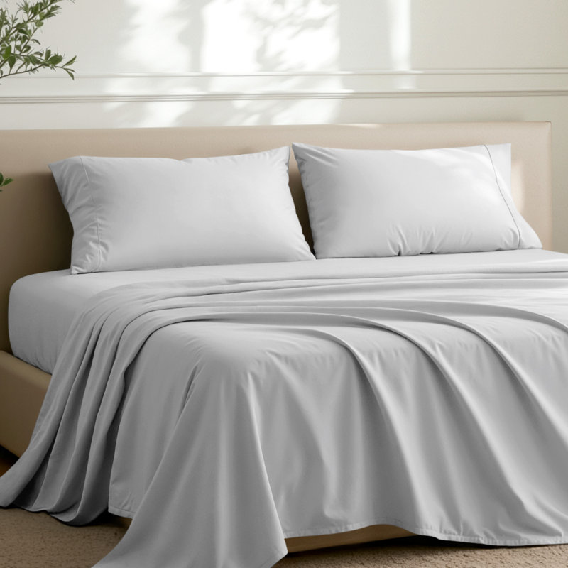 Microfiber Pillowcase Set Envelope Closure, Cloud Gray, Queen Pillow Case