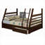 Structure de lit superposé convertible simple en bois composite avec rangement sous le lit et finition brune classique-2084299239
