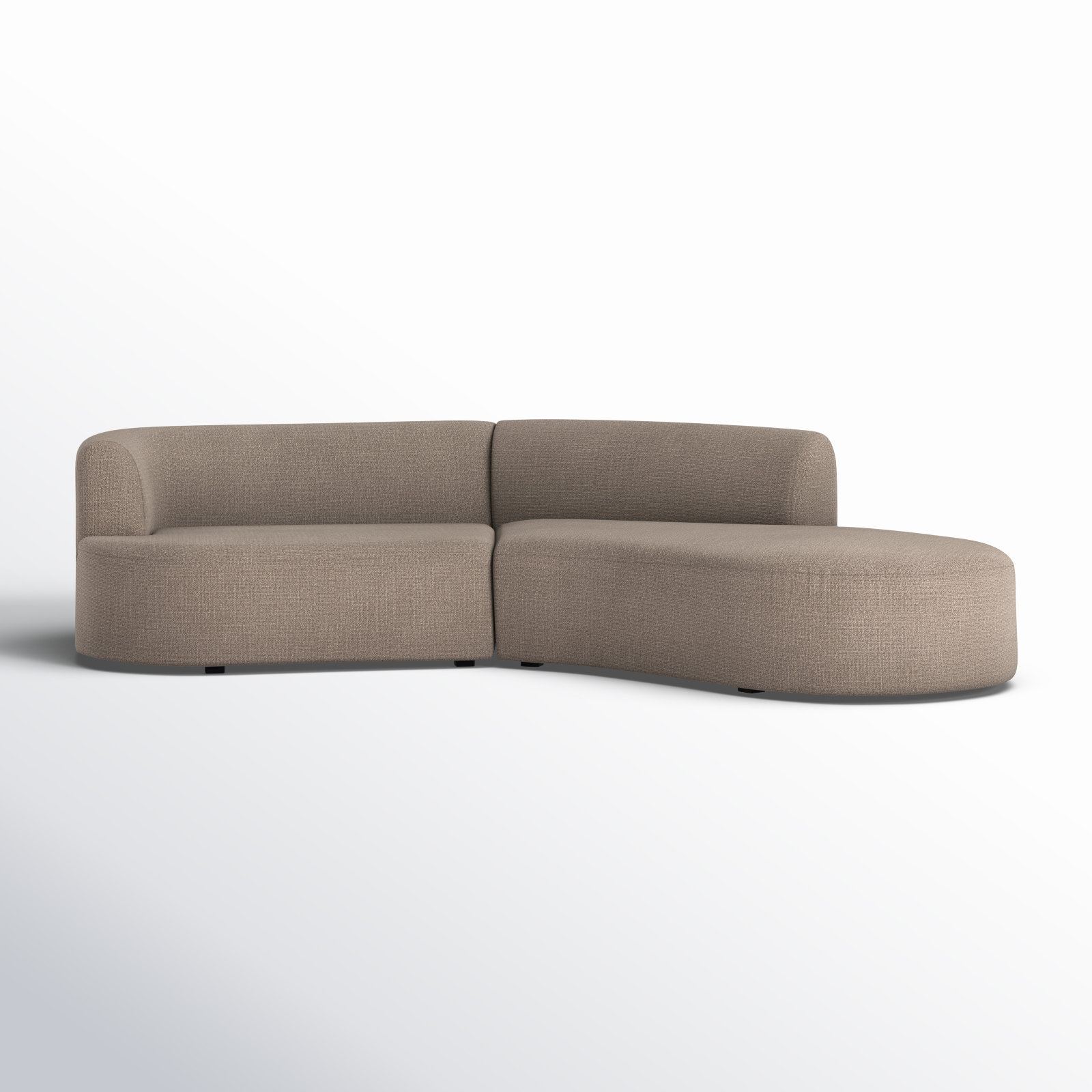 Lorenzo 2 - Piece 106" Curved Sectional, Gibson Mink Polyester Blend, Right Hand Facing