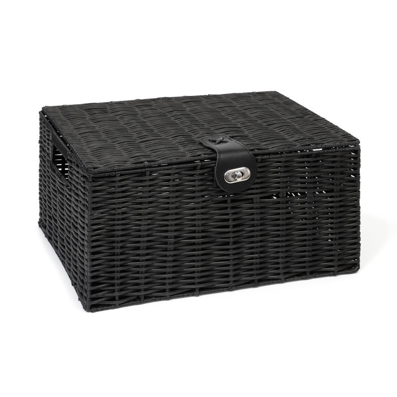 August Grove Decorative Basket, Black, 18" H x 35.5" W x 28" D