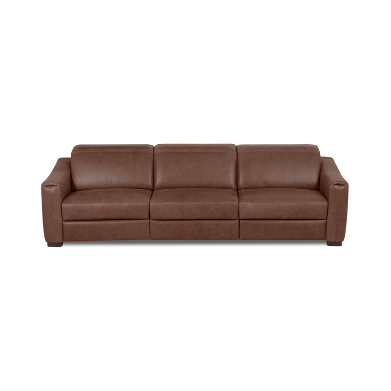 Texas 3 Seater Electric Reclining Sofa in Full Grain Leather, Brown