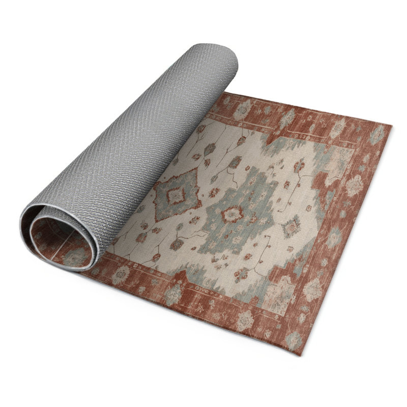 Overdyed Beige Indoor and Outdoor Area Rug, Rectangle 3' x 5'