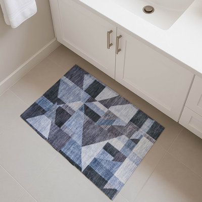 Tapis géométrique Premium lavable à la machine AMF2366 Mayfield