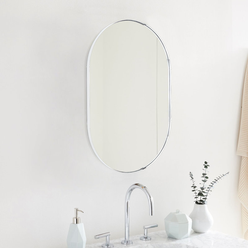 Miroir mural Cristos, Chrome, H 36 po x l 24 po