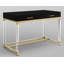 Bureau d'écriture 2 tiroirs avec pieds en acrylique et base en acier inoxydable Ungar-1195385307