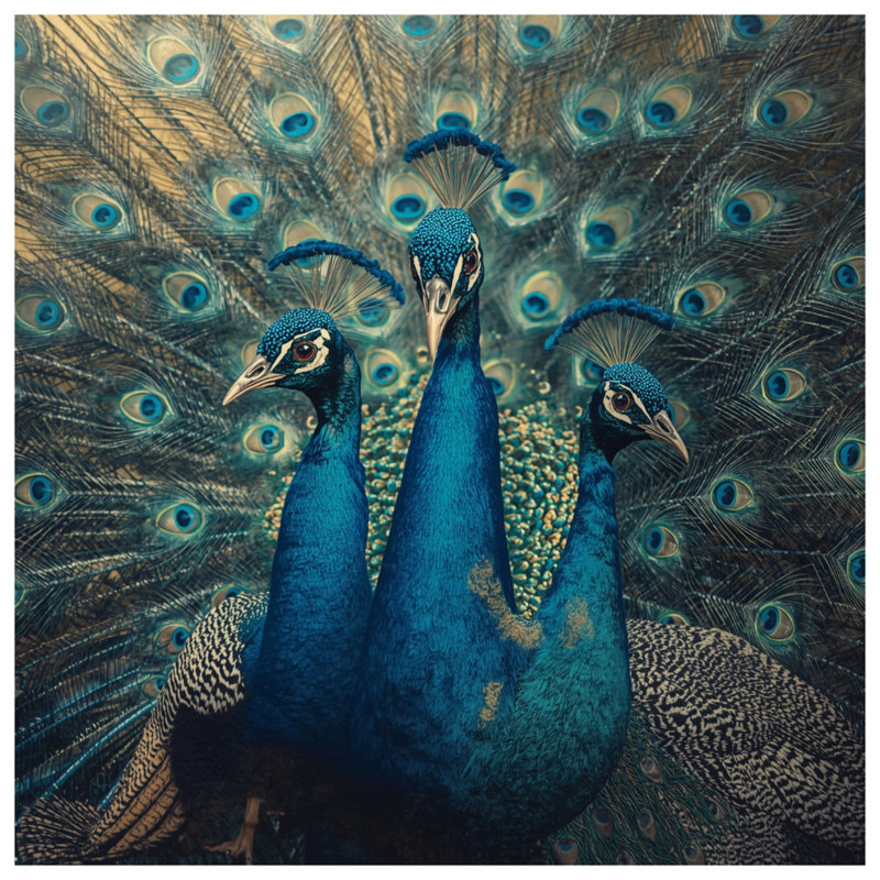 Coussins décoratifs Three Peacocks, 14 x 14 inches
