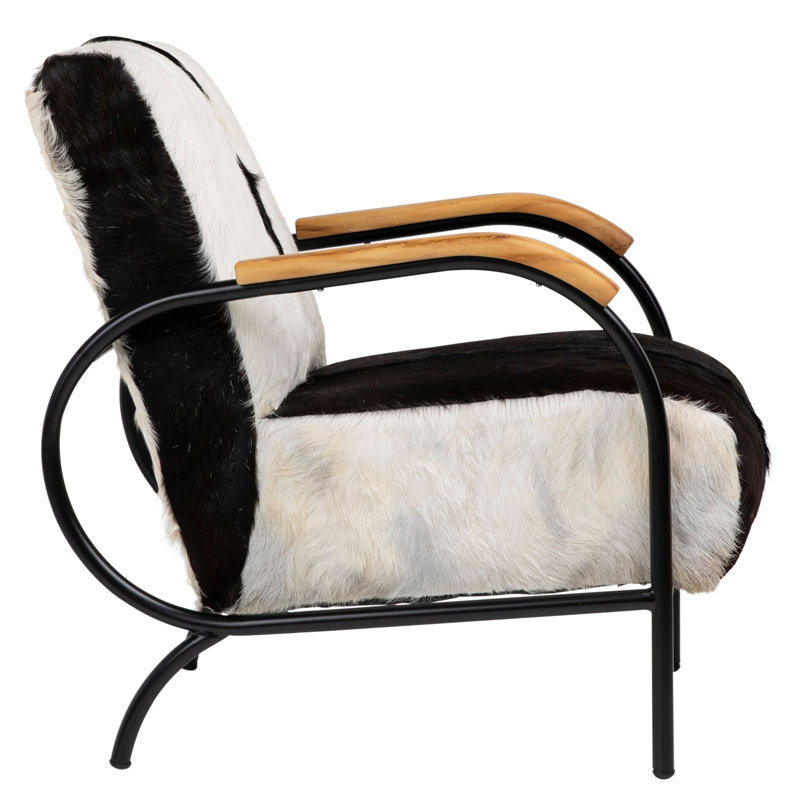 Ebony Genuine Goat Hide Upholstered Occasional Chair