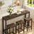 Long Dining Table Set with 3 Stools-1571773065
