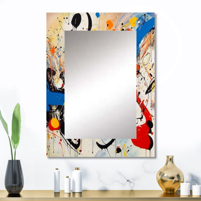 «All That Jazz Colorful Joy III» - grand miroir mural abstrait, miroir unique moderne, art imprimé en métal