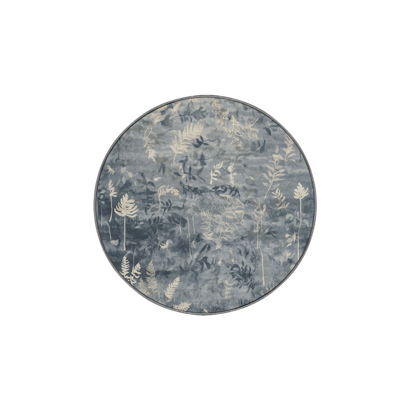 Silky Soft Plush Gray Area Rug, Round 4'