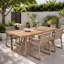 Table de salle à manger extérieure en bois d'acacia pour terrasse et jardin