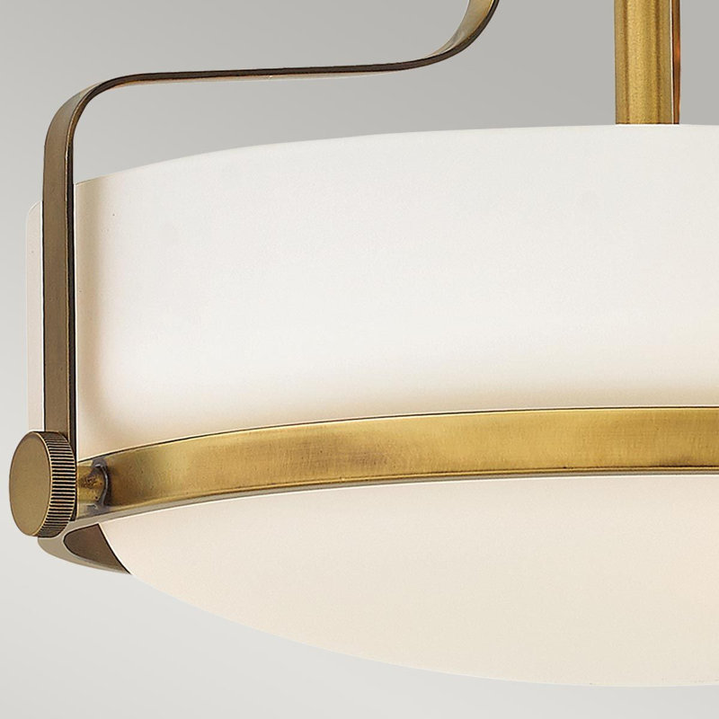 Moreauville Glass Semi Flush Mount, Heritage Brass, 25.3cm H x 36.6cm W