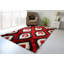 Tapis beige / noir / rouge en polyester Demee-959181419