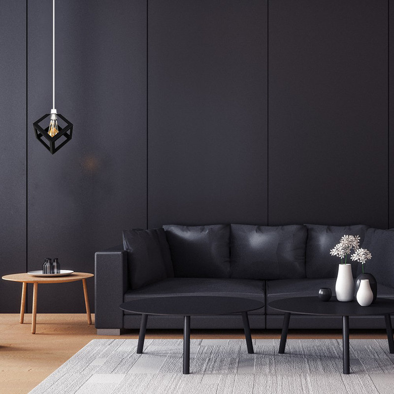 16cm H Metal Novelty Pendant Shade in Black, No