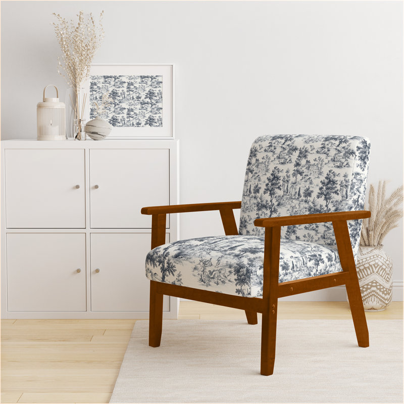 Chaise rembourrée Modern - Fauteuil noir délavé, Accoudoirs carrés bruns