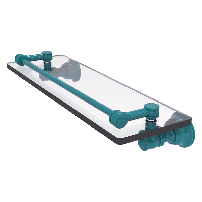 Tablette flottante Carolina, H 3,3 po x l 16 po x P 5,54 po, Bleu sarcelle Glokzin