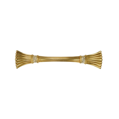 EDGAR BEREBI BARRINGTON 3-1/2" CENTER TO CENTER PULL DECORATED WITH CLEAR SWAROVSKI CRYSTALS IN SATIN GOLD PLATE