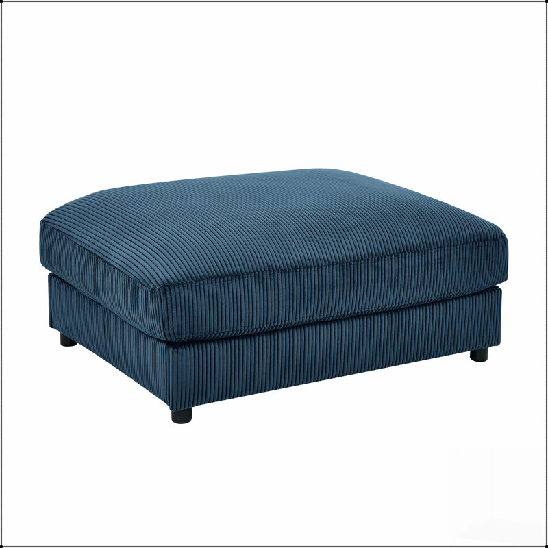 Repose-pieds rectangulaire rembourré en velours côtelé durable avec rangement multifonctionnel, parfait pour les espaces de vie modernes et confortables.