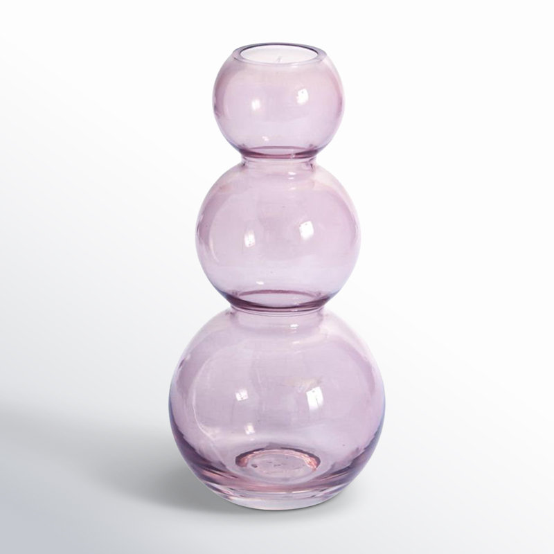 Ashburg Glass Table Vase, 7.75" H x 3.5" W x 3.5" D, Purple