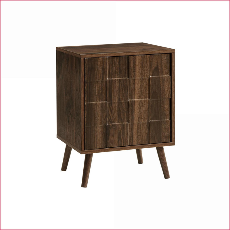 Table basse Mid-Century en noyer stratifié peu encombrante pour petit salon / chambre à coucher, facile à nettoyer