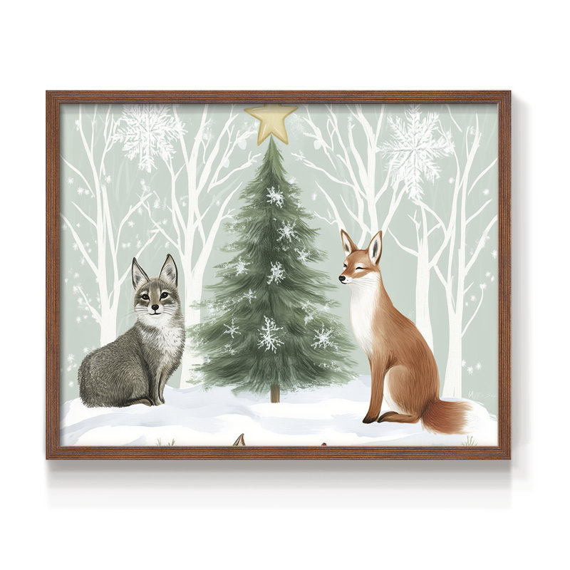 Chirstmas Art-CCIV - Reproduction encadrée - Restickable, H 8 po x l 10 po, Noyer