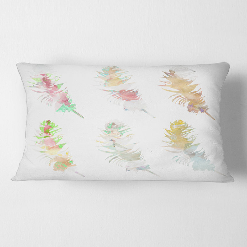 Plume de bohème vibrante dans des couleurs vives rustiques - coussin décoratif bohémien et éclectique