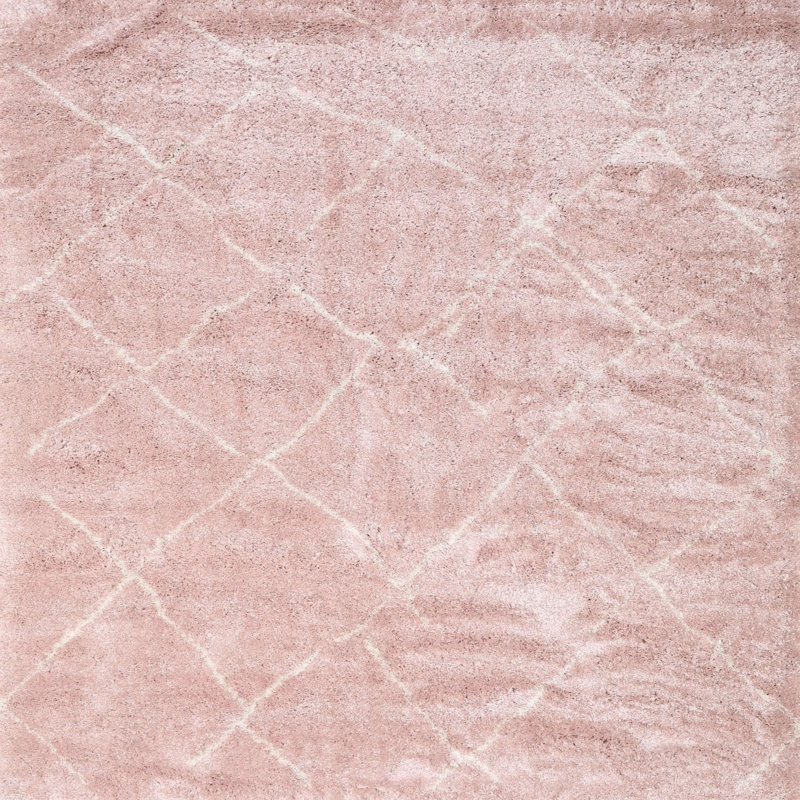 Tapis géométrique rose, Carré 3 pi
