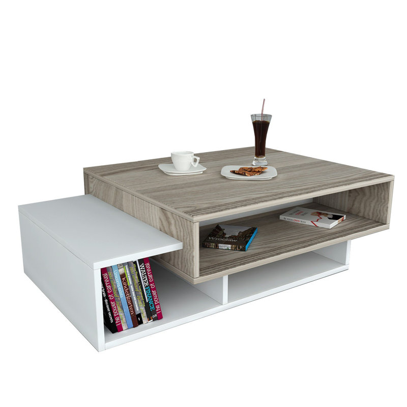 Aldermary Floor Shelf Coffee Table, White/Cordoba