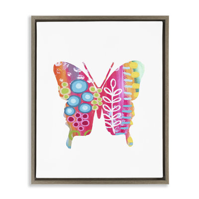 "Pink Florals Butterfly", art mural sur toile flottante par Lisa Nohren