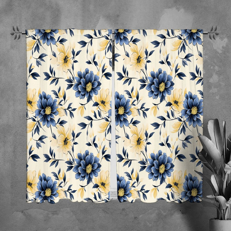 Rideaux à motif floral - 6121, L 20 po x L 61 po