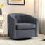 Fauteuil d'appoint rembourré capitonné en lin souple et moderne de 28 po de large Jarissa-725398390