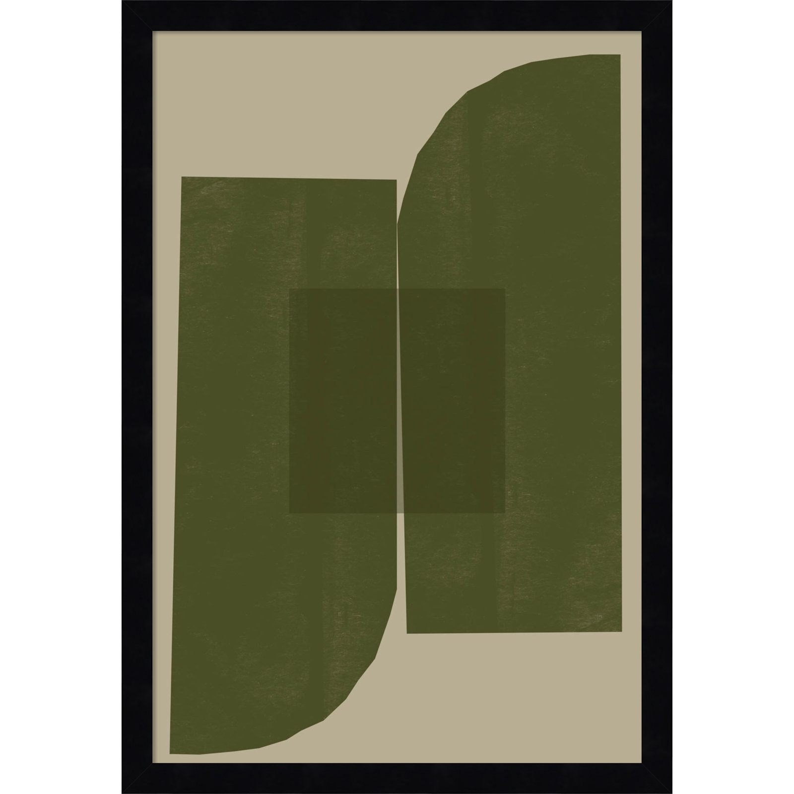 Percey "Green Composition 2" Print, Black, 21" H x 15" W