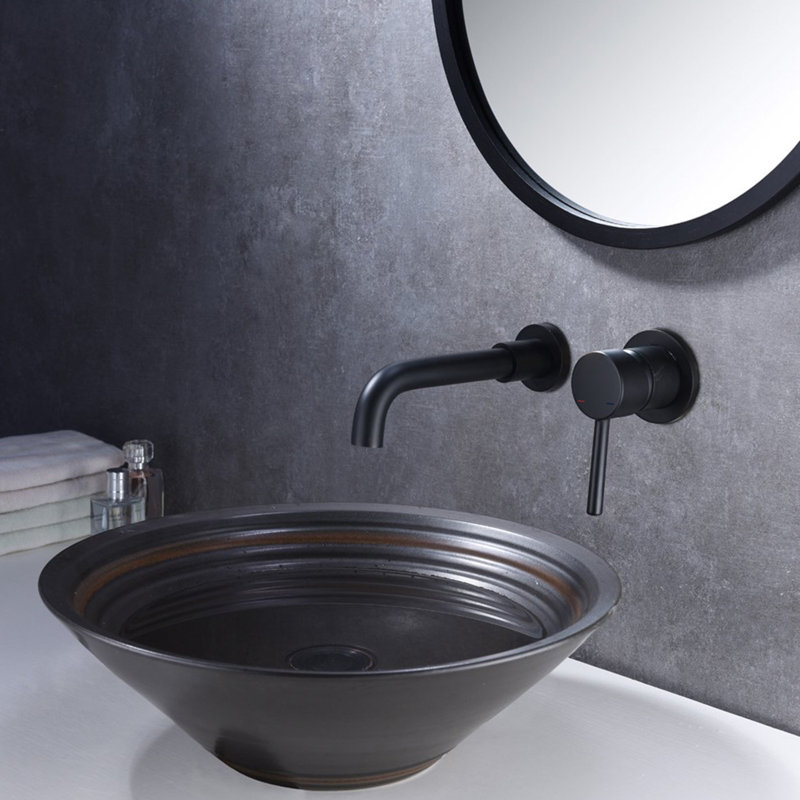 Single-handle Bathroom Faucet with Drain Assembly, Matte Black